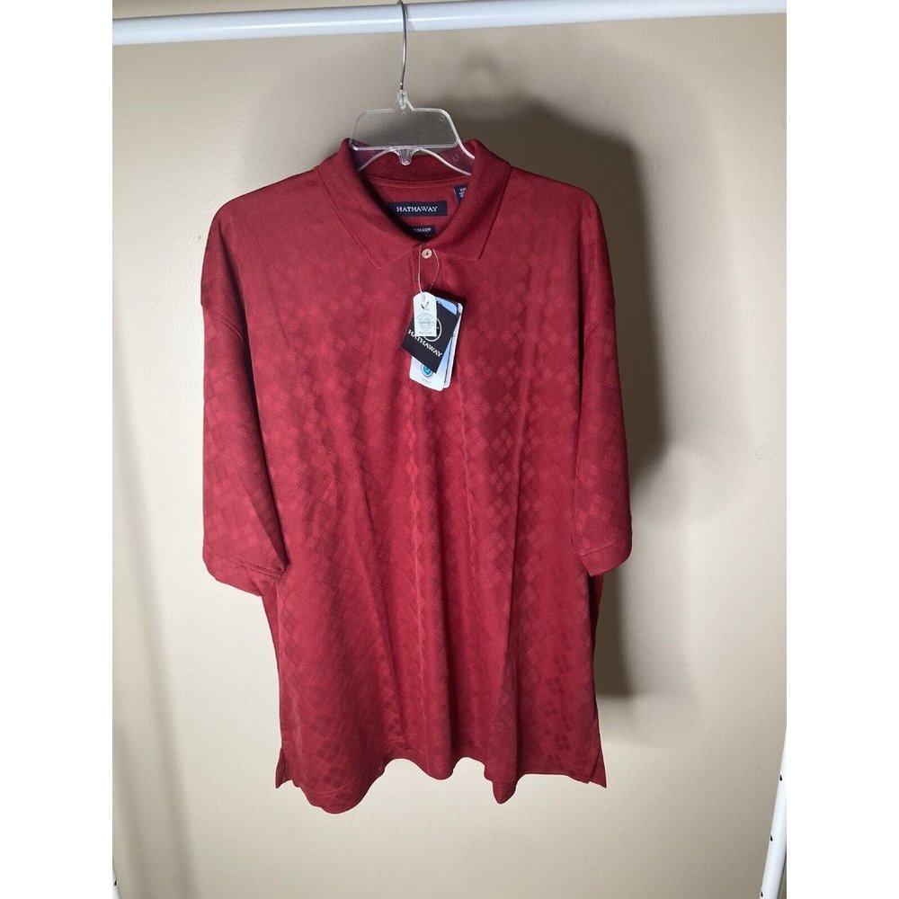 Hathaway Golf Polo Shirt Red Size XXL New Pattern